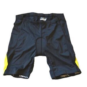 Trayl Shorts Mens Size Large Black Padded Cycling Shorts Stretch